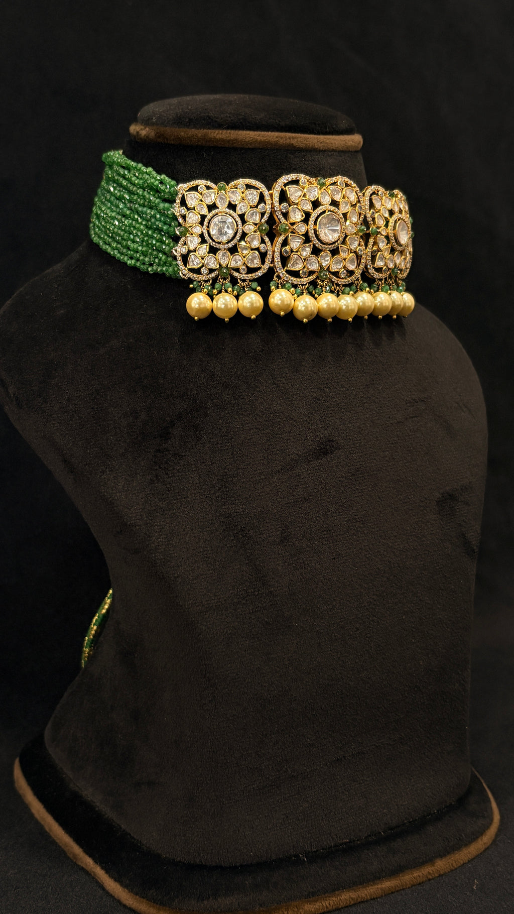 Hara Phool Polki Choker ✦ Emerald Green Bridal Choker | Handcrafted in Jodhpur