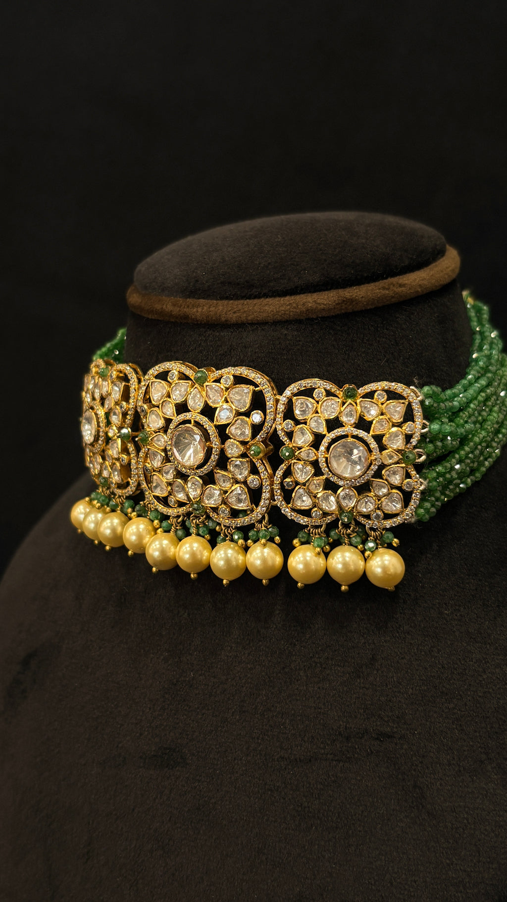 Hara Phool Polki Choker ✦ Emerald Green Bridal Choker | Handcrafted in Jodhpur