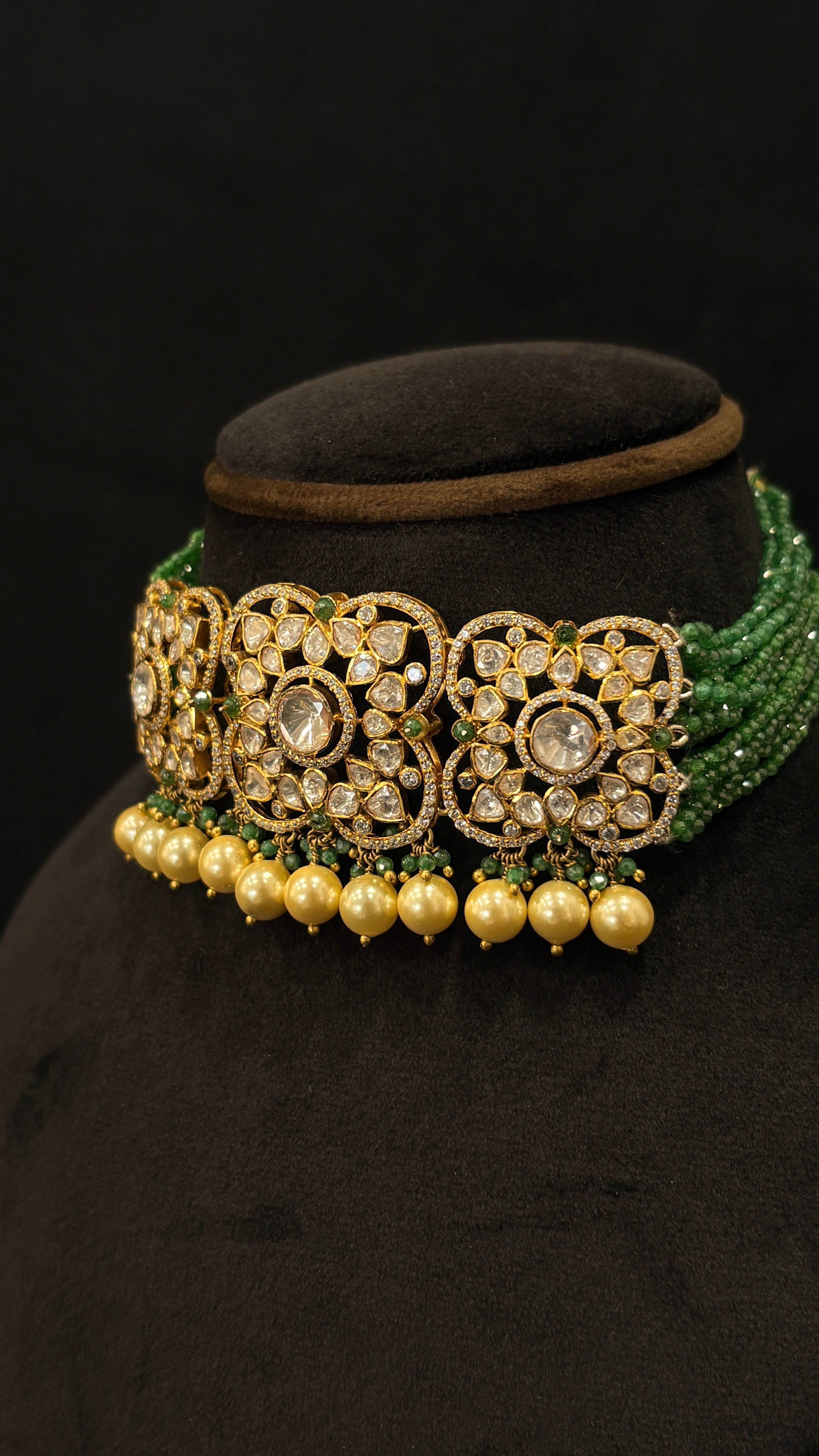 Hara Phool Polki Choker ✦ Emerald Green Bridal Choker | Handcrafted in Jodhpur