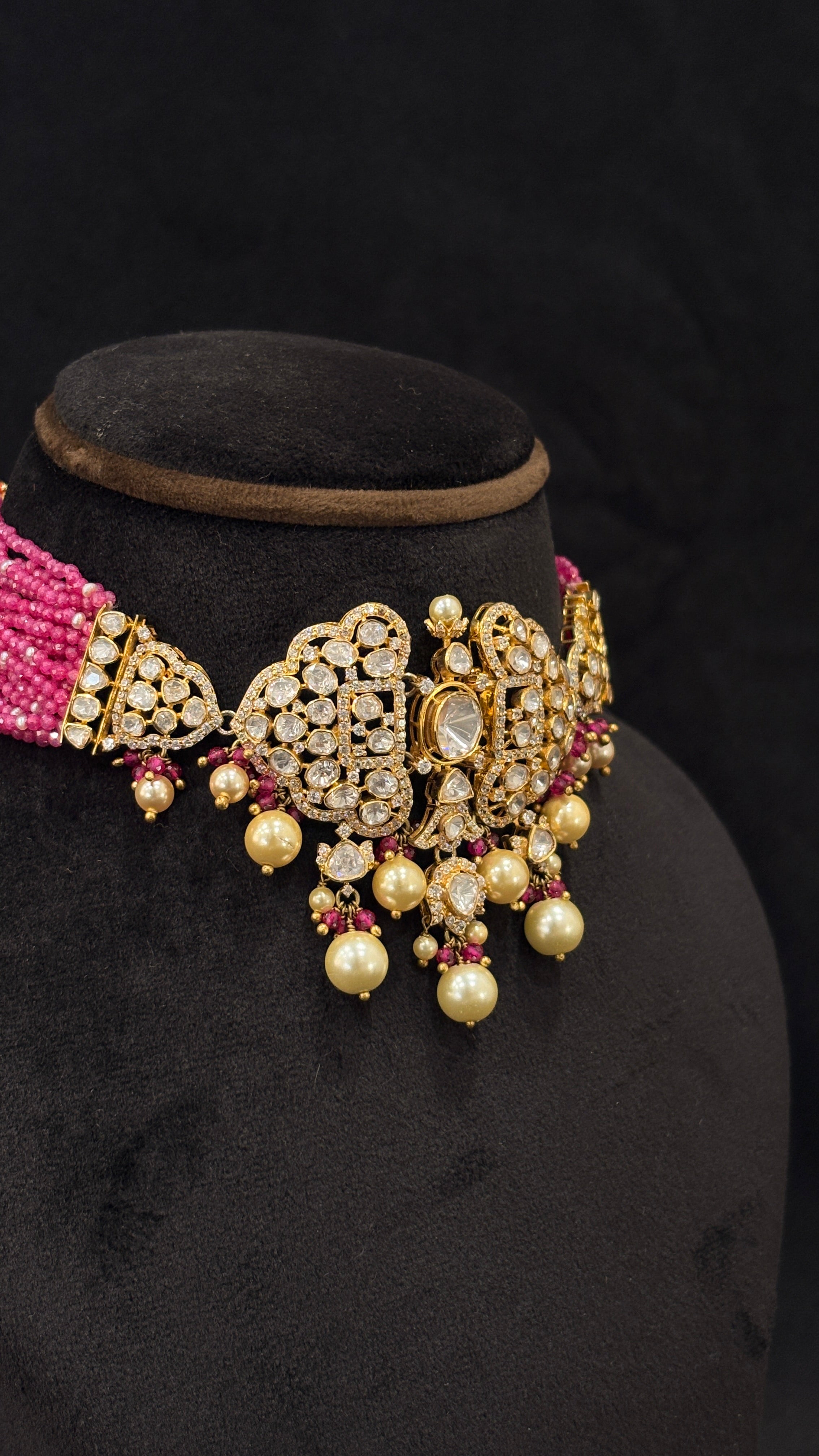 Gulabi Dil Polki Choker ✦ Pink Heart Bridal Choker | Handcrafted in Jodhpur