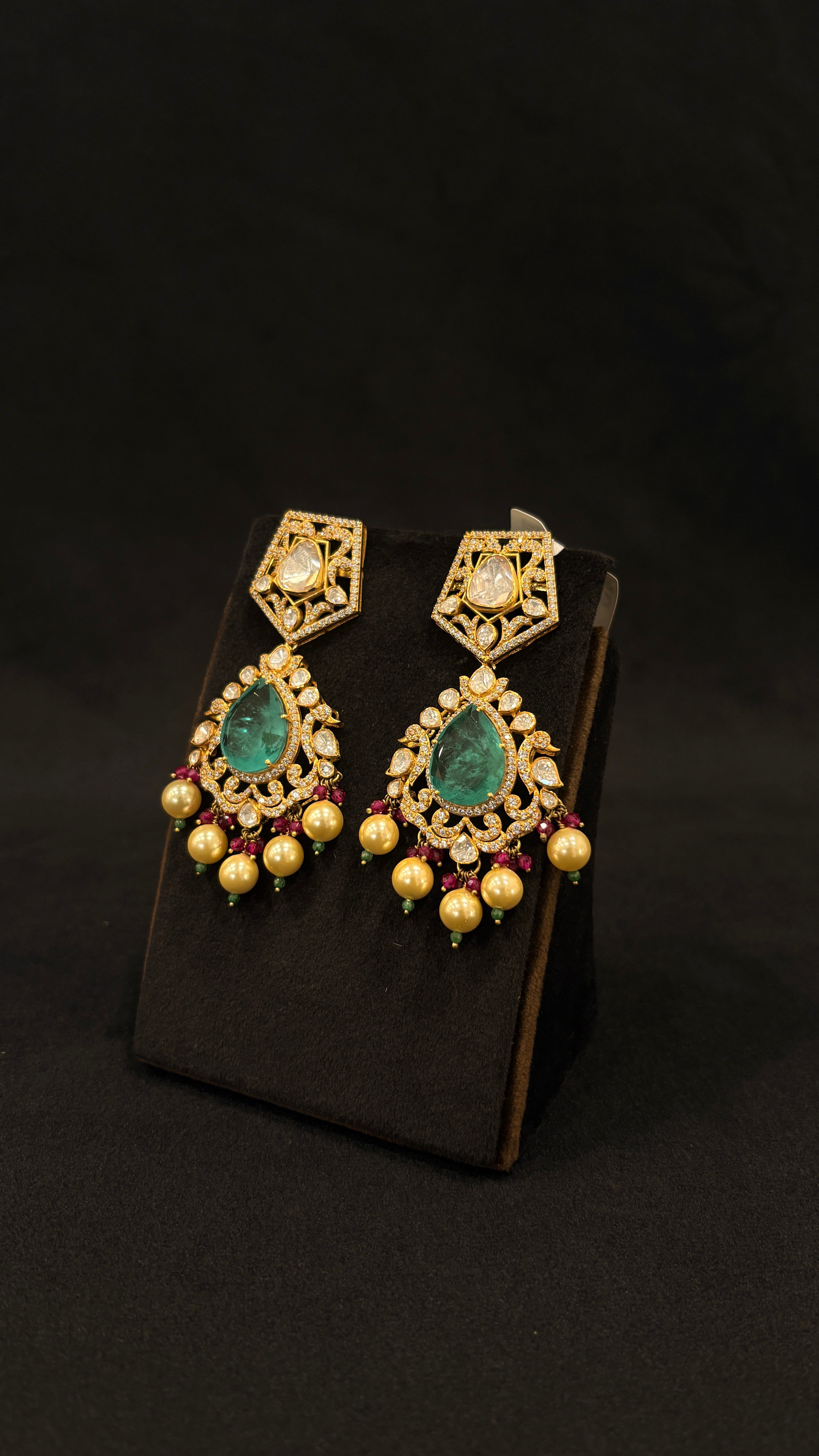 Panna Raj Polki Choker Set ✦ Emerald Bridal Choker with Pendant & Earrings | Handcrafted in Jodhpur