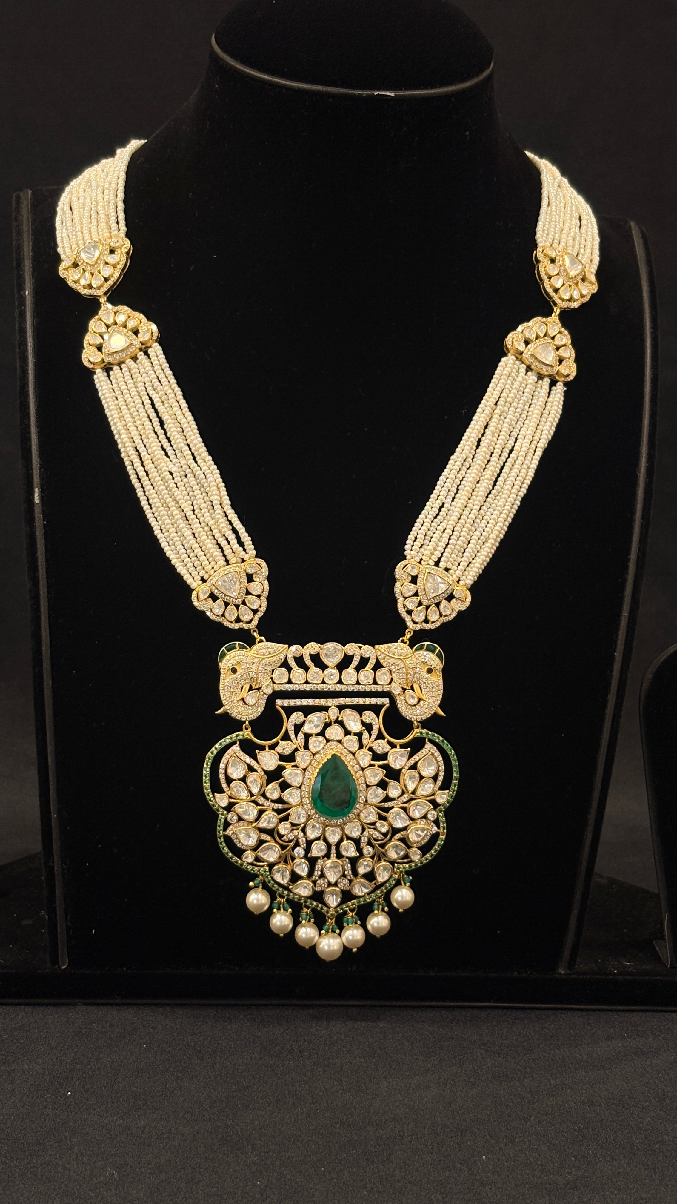 Mor Pankh Polki Haar ✦ Peacock Pendant Bridal Long Necklace | Handcrafted in Jodhpur