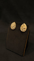 Badam Polki Studs ✦ Oval Cluster Everyday Polki Earrings | Handcrafted in Jodhpur