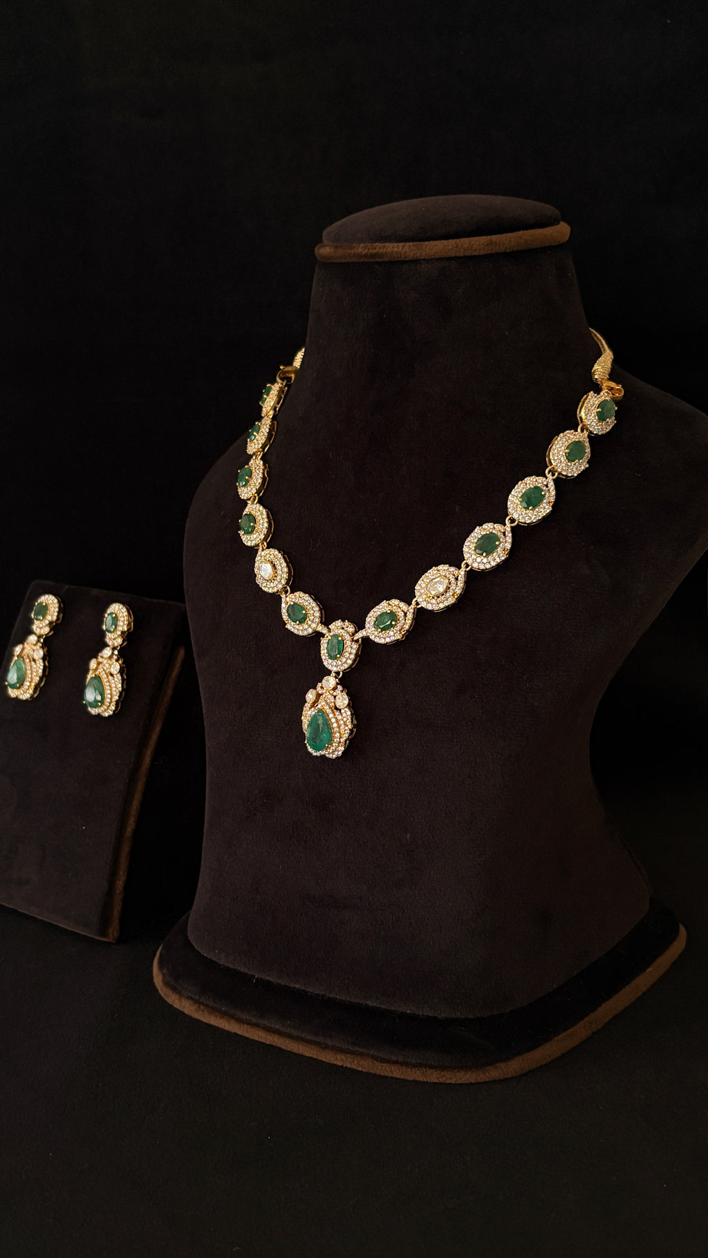 Panna Mala Polki Necklace Set ✦ Full Emerald Bridal Necklace & Earrings | Handcrafted in Jodhpur