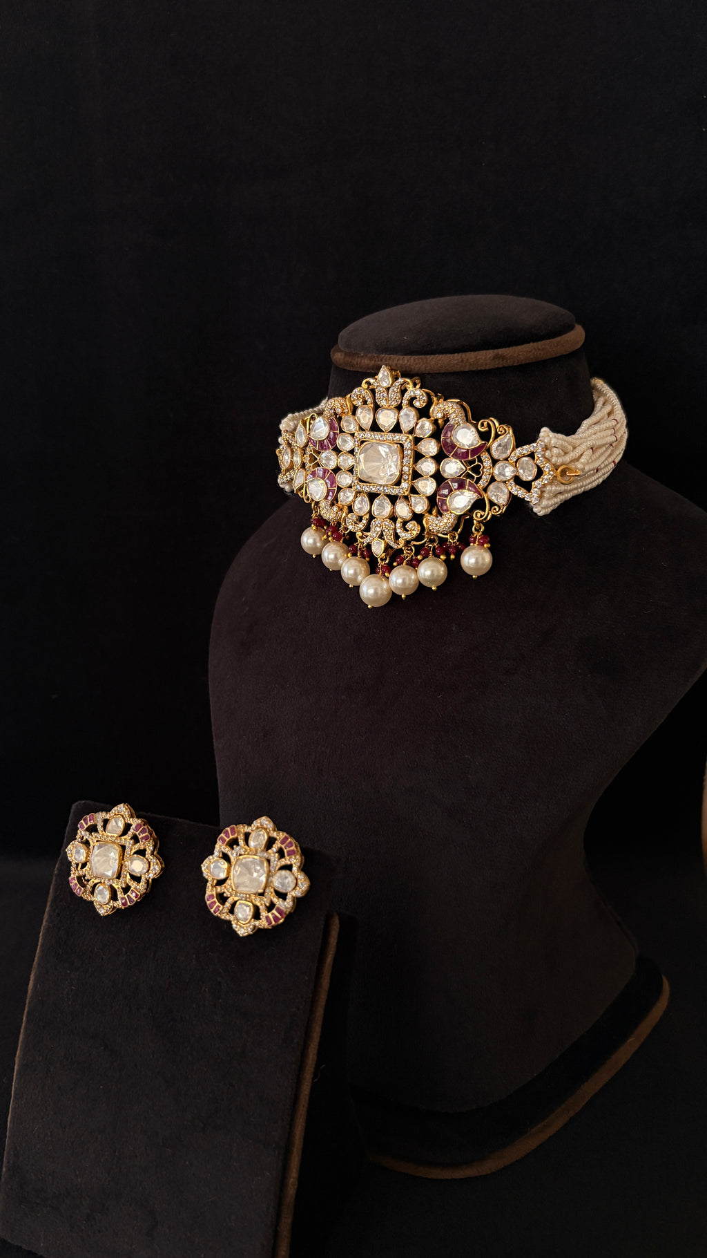 Moti Meena Polki Choker Set ✦ Pearl & Enamel Bridal Choker | Handcrafted in Jodhpur