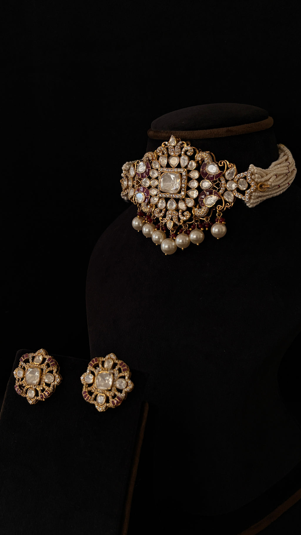 Moti Meena Polki Choker Set ✦ Pearl & Enamel Bridal Choker | Handcrafted in Jodhpur