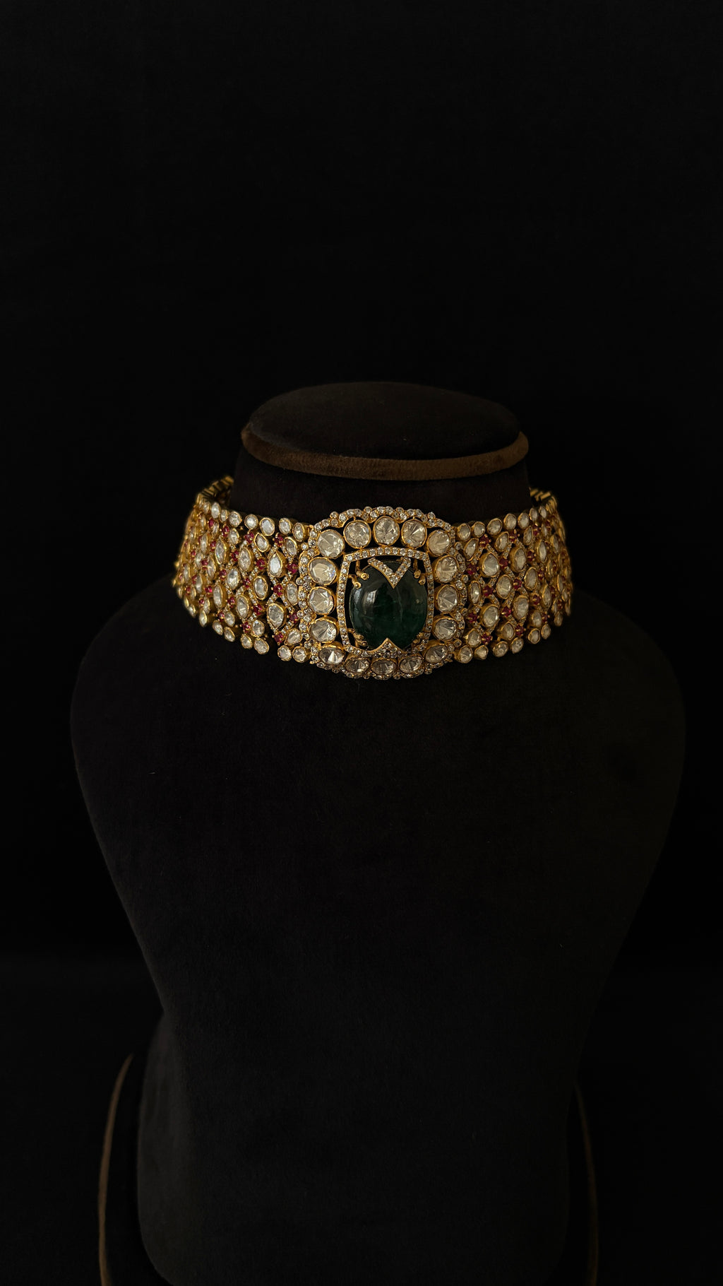Panna Laal Polki Choker ✦ Wide Emerald Ruby Bridal Choker | Handcrafted in Jodhpur