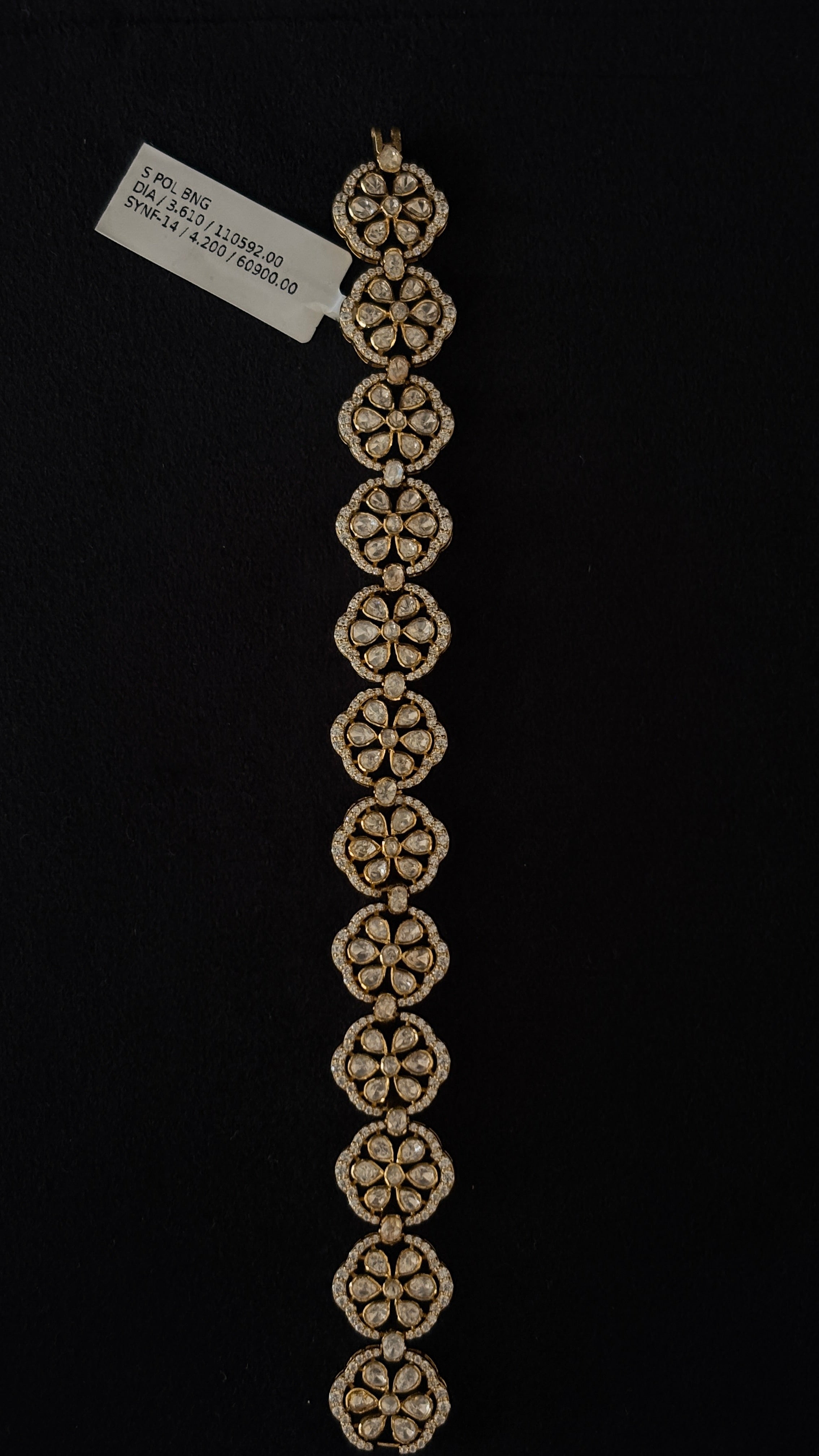 Phool Polki Bracelet ✦ Floral Moissanite Polki Bracelet | Handcrafted in Jodhpur