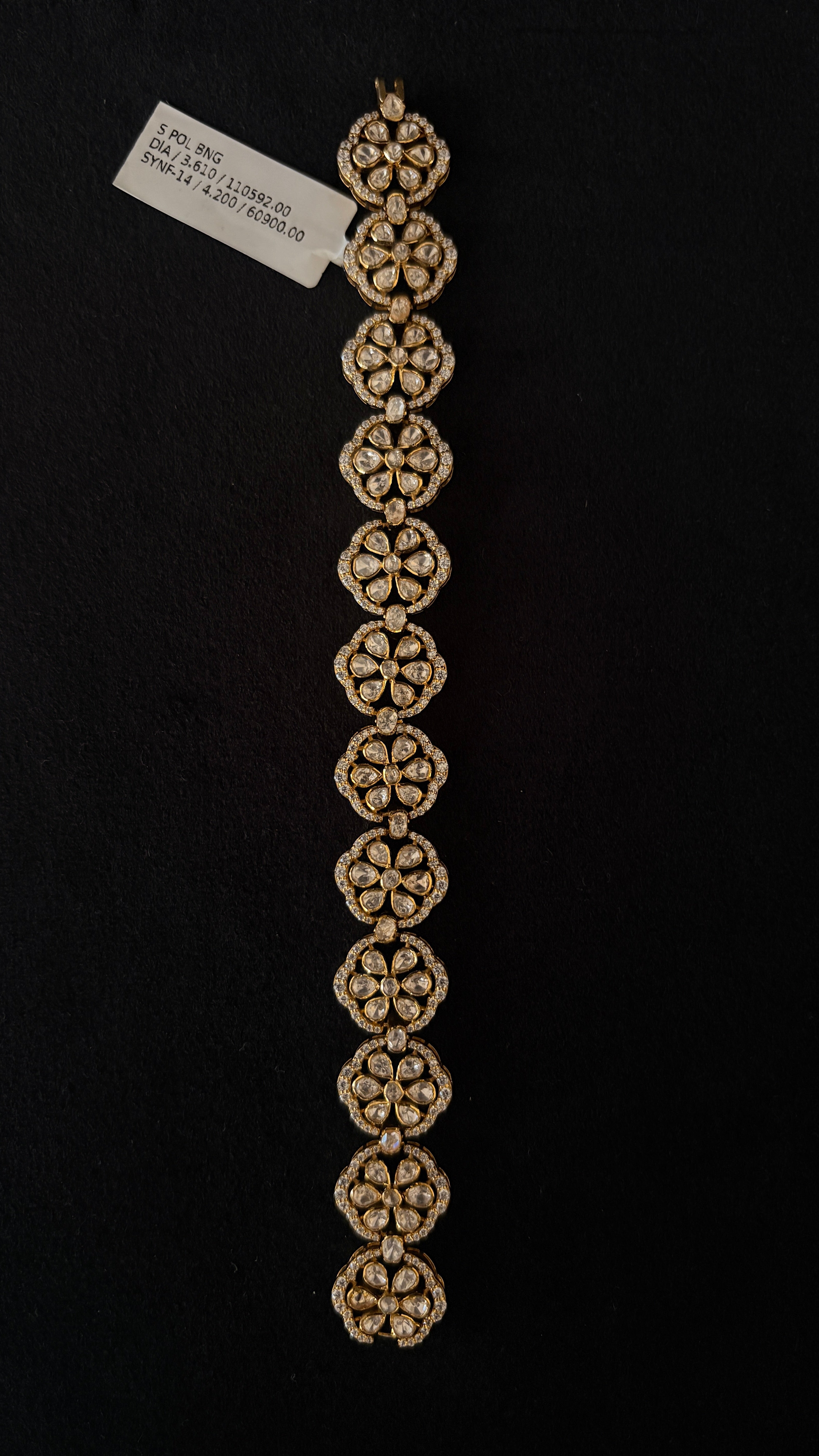 Phool Polki Bracelet ✦ Floral Moissanite Polki Bracelet | Handcrafted in Jodhpur