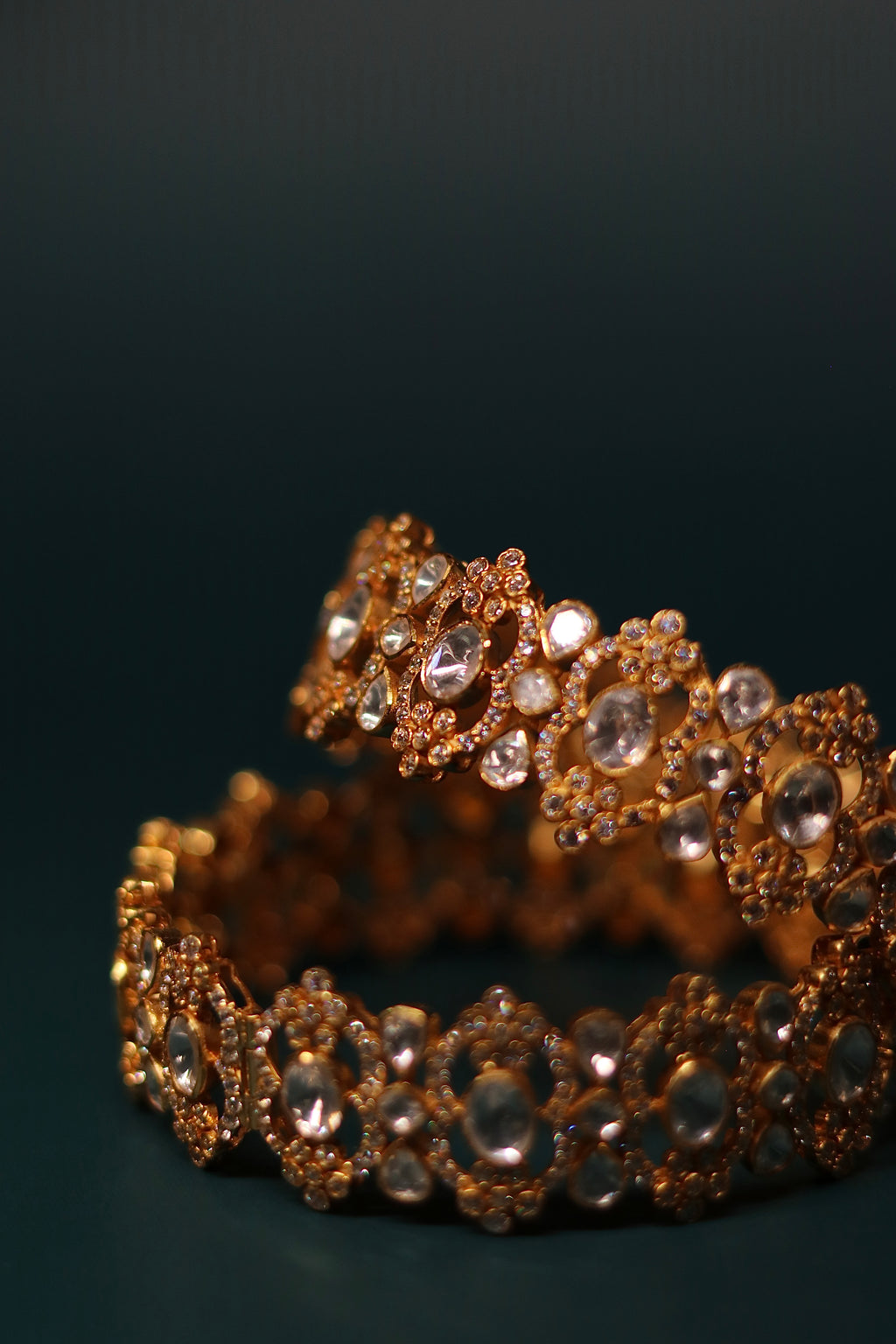 Jaali Polki Bangles ✦ Filigree Bridal Polki Bangle Pair | Handcrafted in Jodhpur