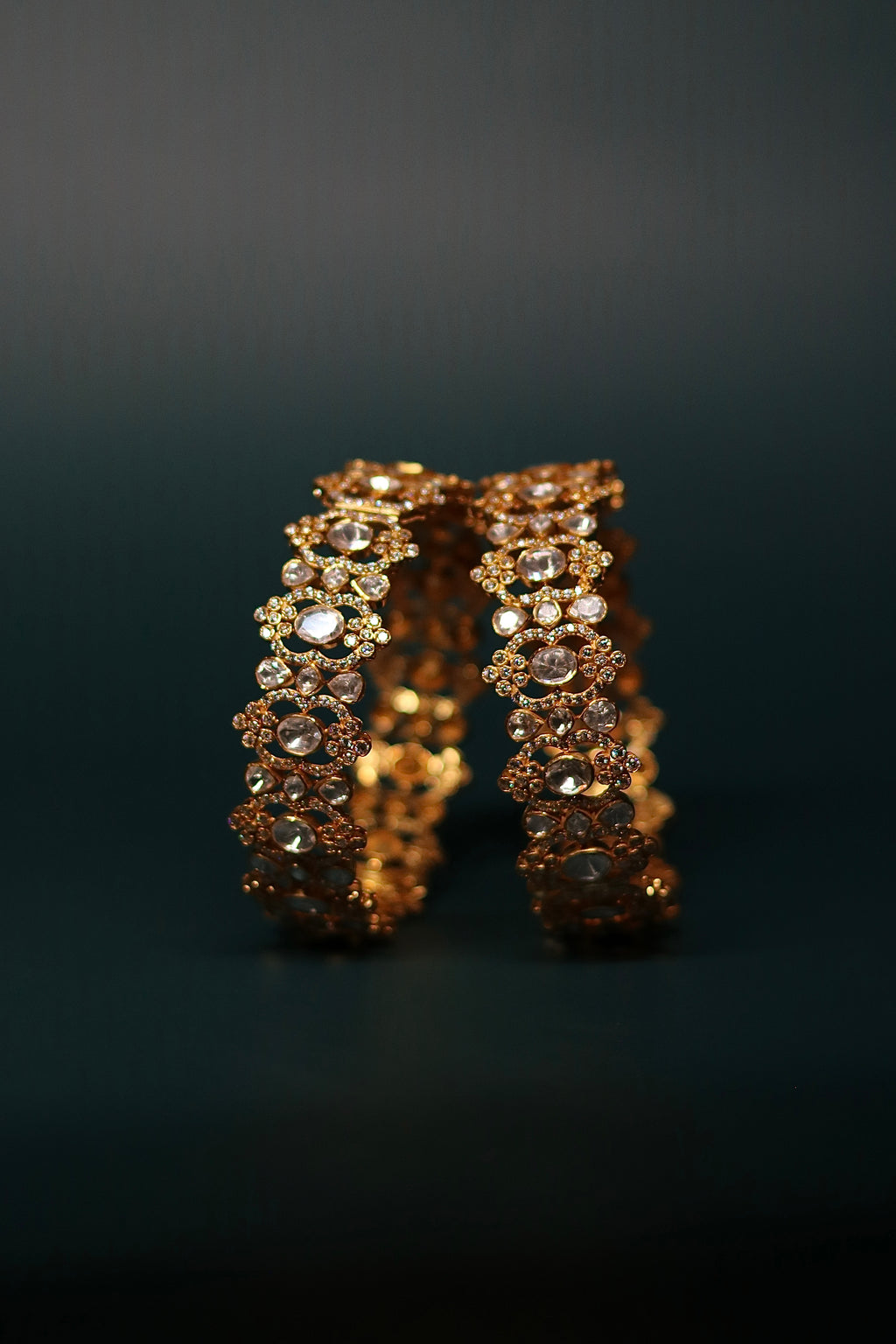 Jaali Polki Bangles ✦ Filigree Bridal Polki Bangle Pair | Handcrafted in Jodhpur