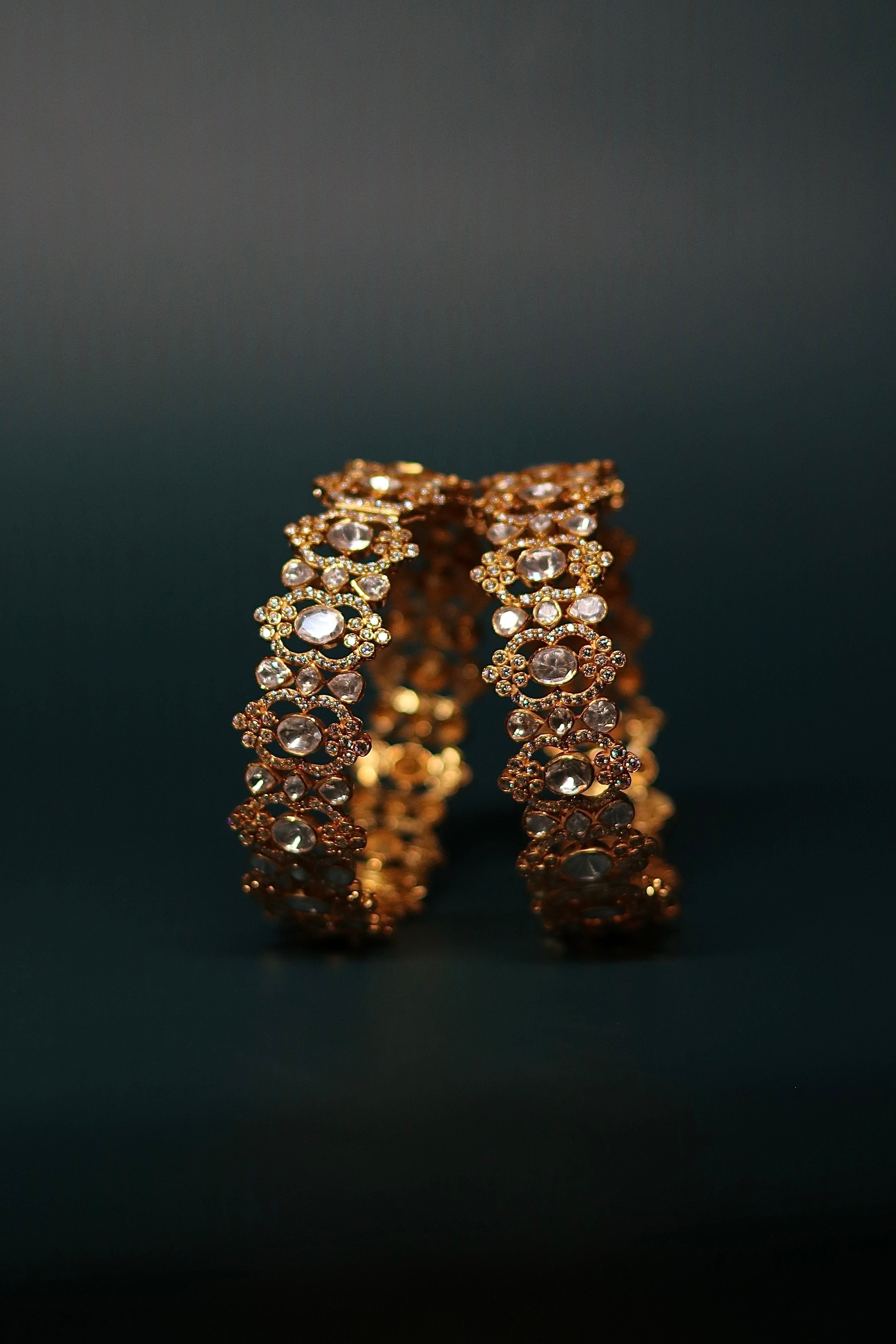 Jaali Polki Bangles ✦ Filigree Bridal Polki Bangle Pair | Handcrafted in Jodhpur