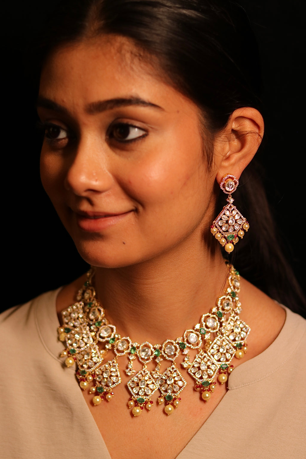 Panna Haar Polki Choker Set ✦ Handcrafted Bridal Jewellery
