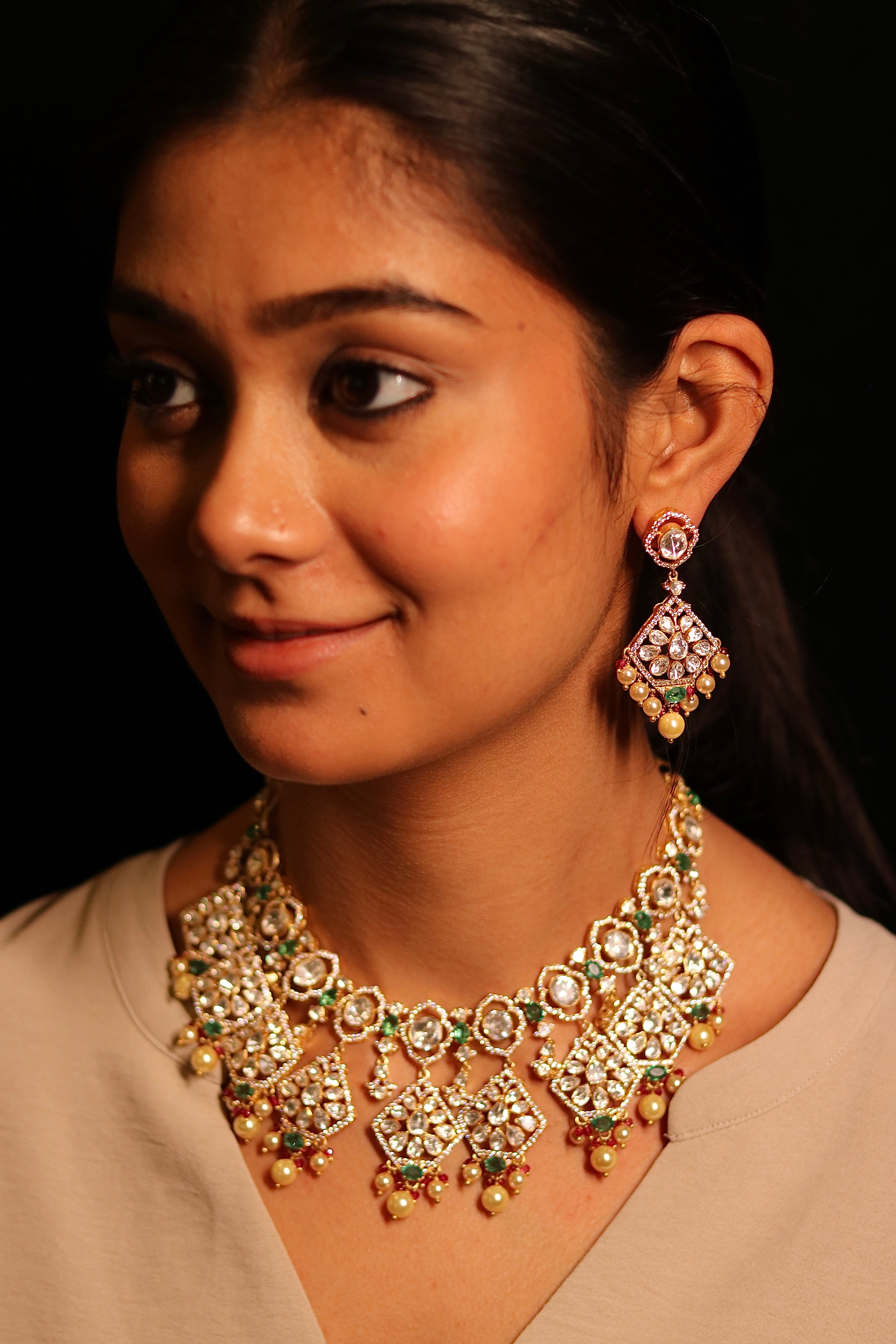 Panna Haar Polki Choker Set ✦ Handcrafted Bridal Jewellery