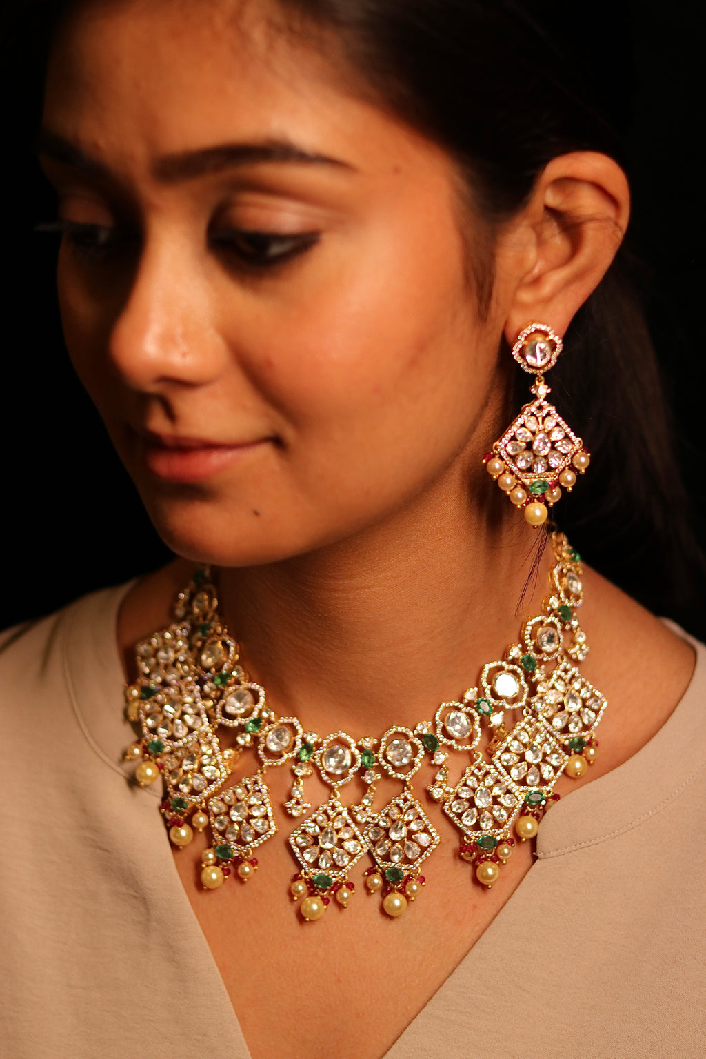 Panna Haar Polki Choker Set ✦ Handcrafted Bridal Jewellery