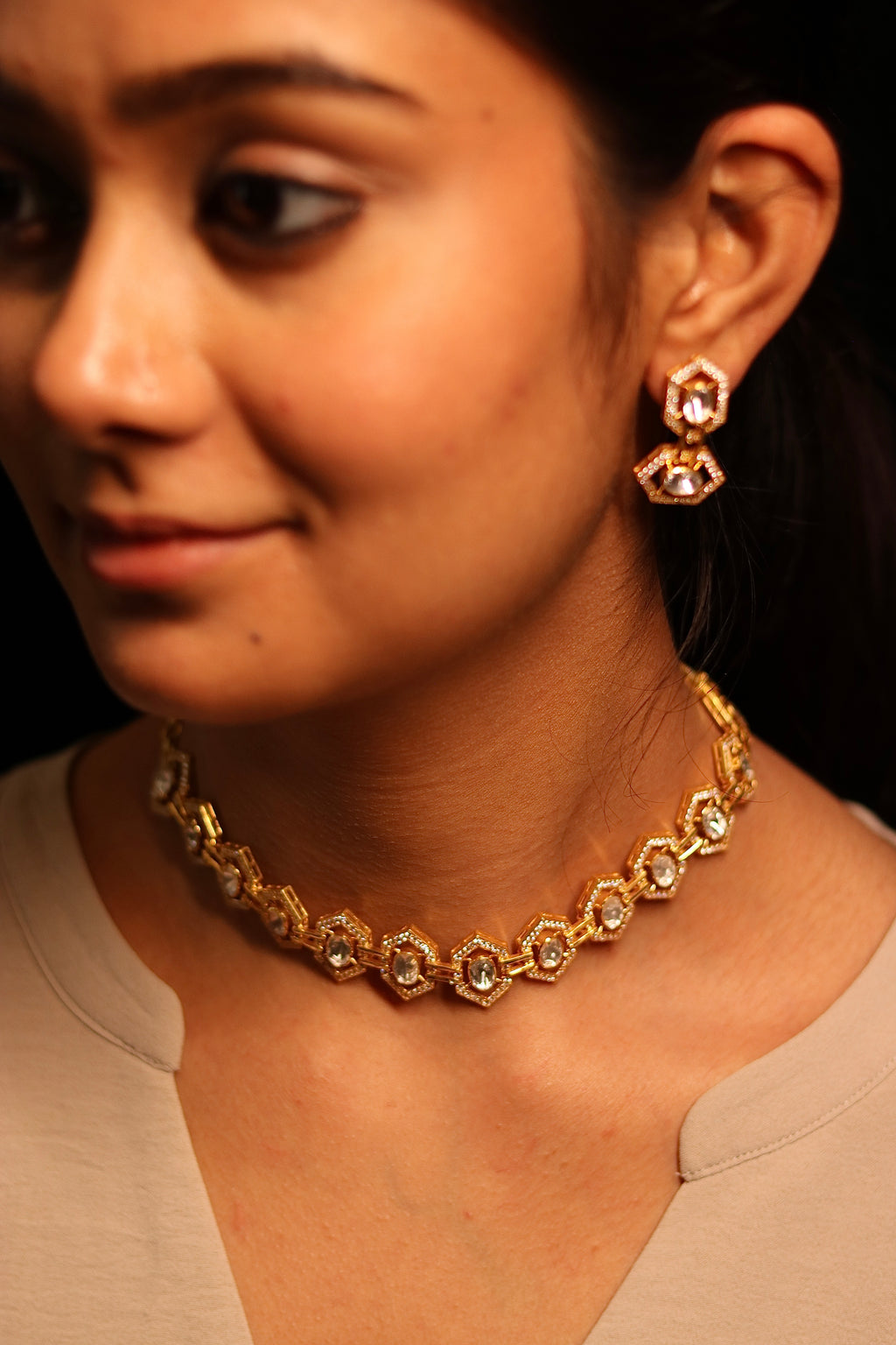 Satkona Polki Choker Set ✦ Modern Bridal & Engagement Jewellery