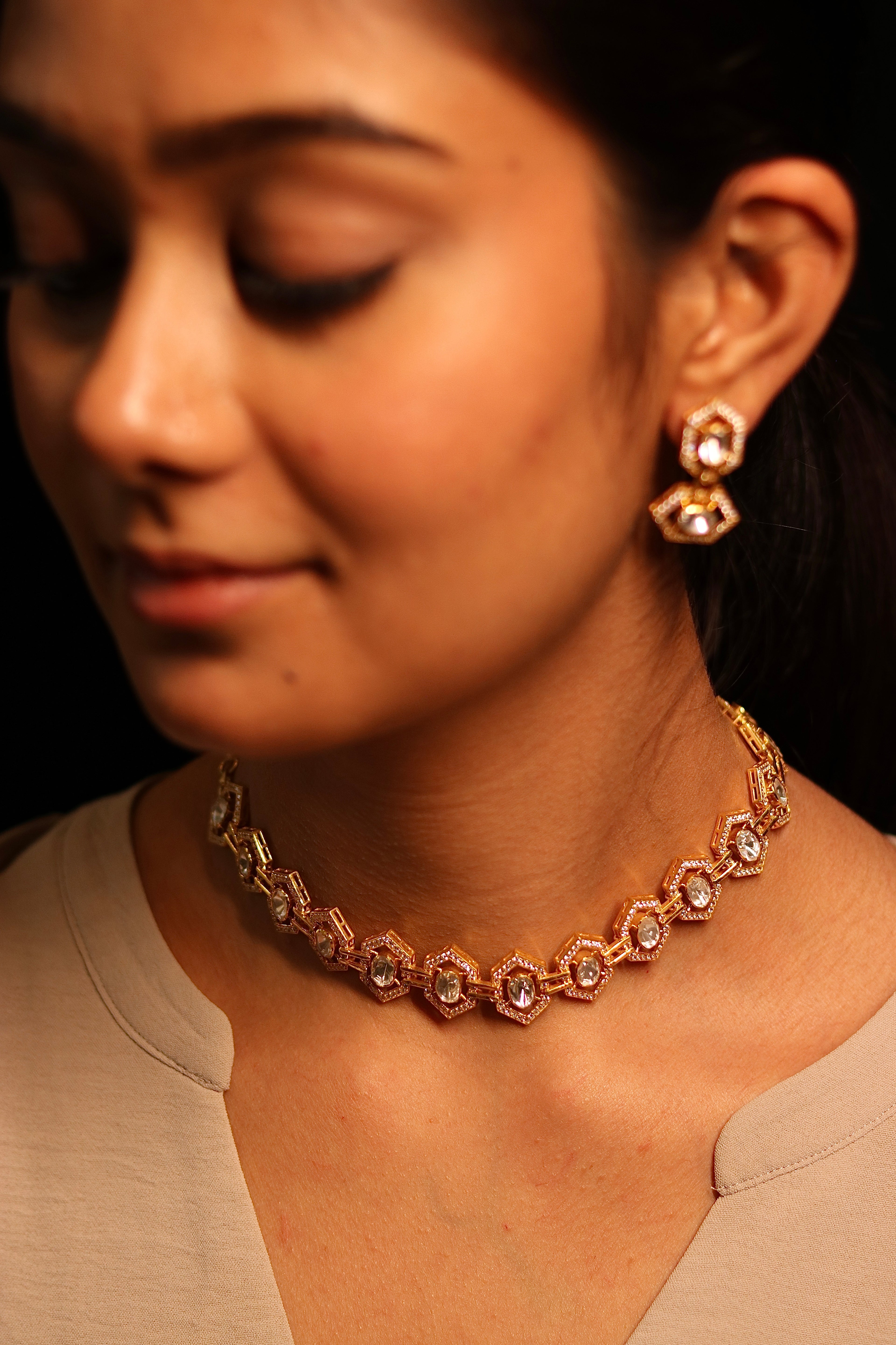 Satkona Polki Choker Set ✦ Modern Bridal & Engagement Jewellery