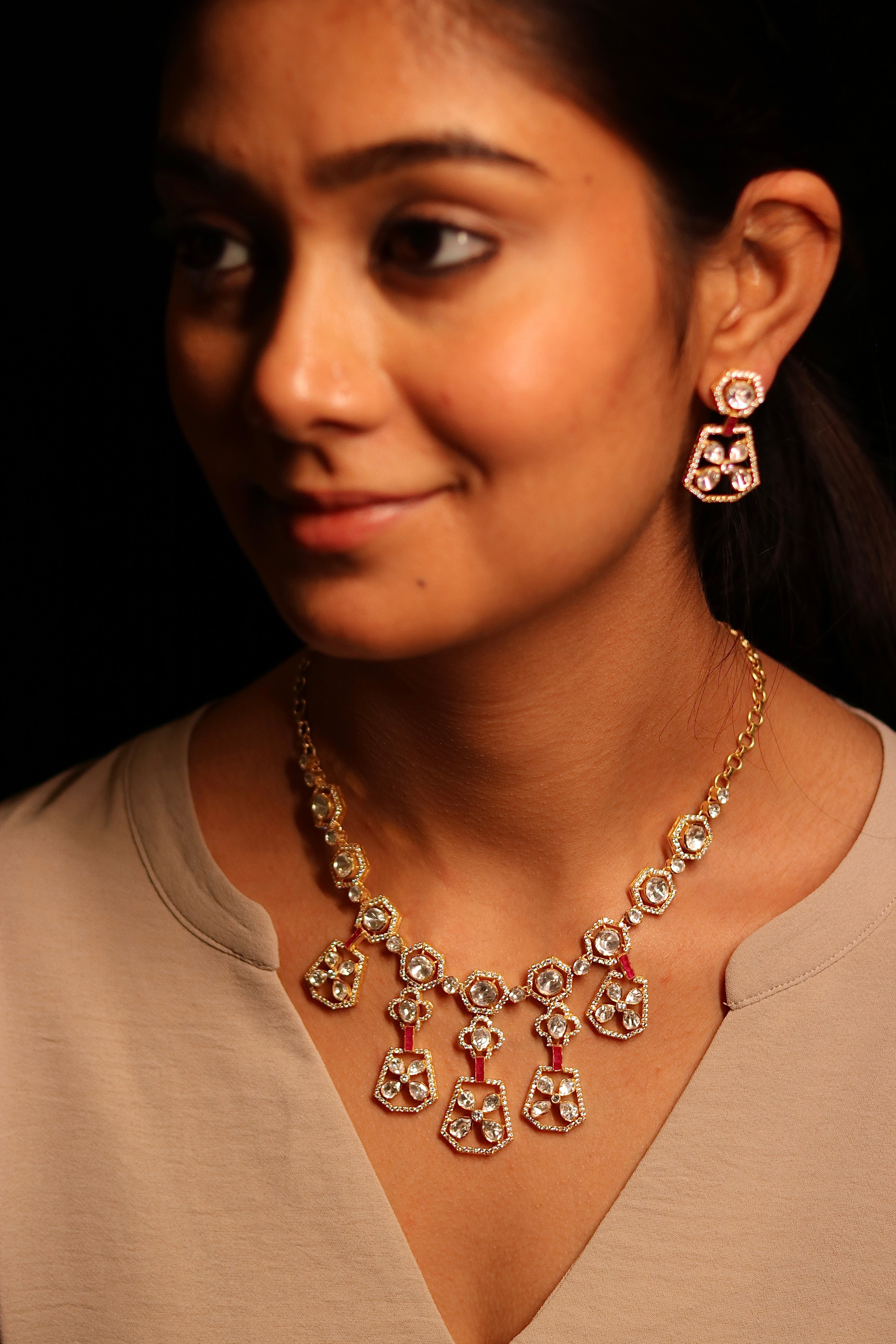 Gulab Jhalar Polki Necklace ✦ Fringe Bridal Jewellery Handcrafted in Jodhpur