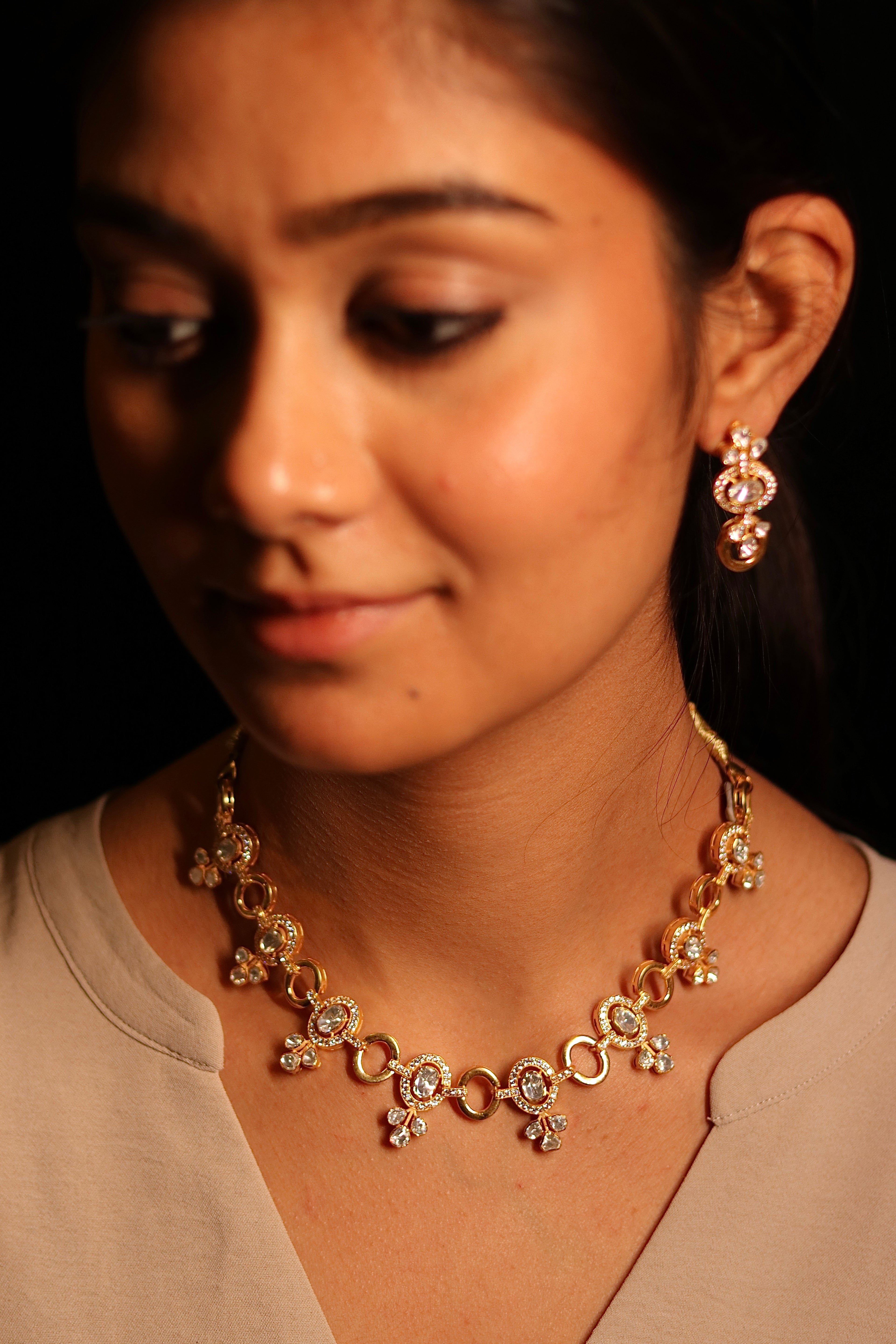 Gol Phool Polki Necklace Set ✦ Everyday Elegance Handcrafted in Jodhpur