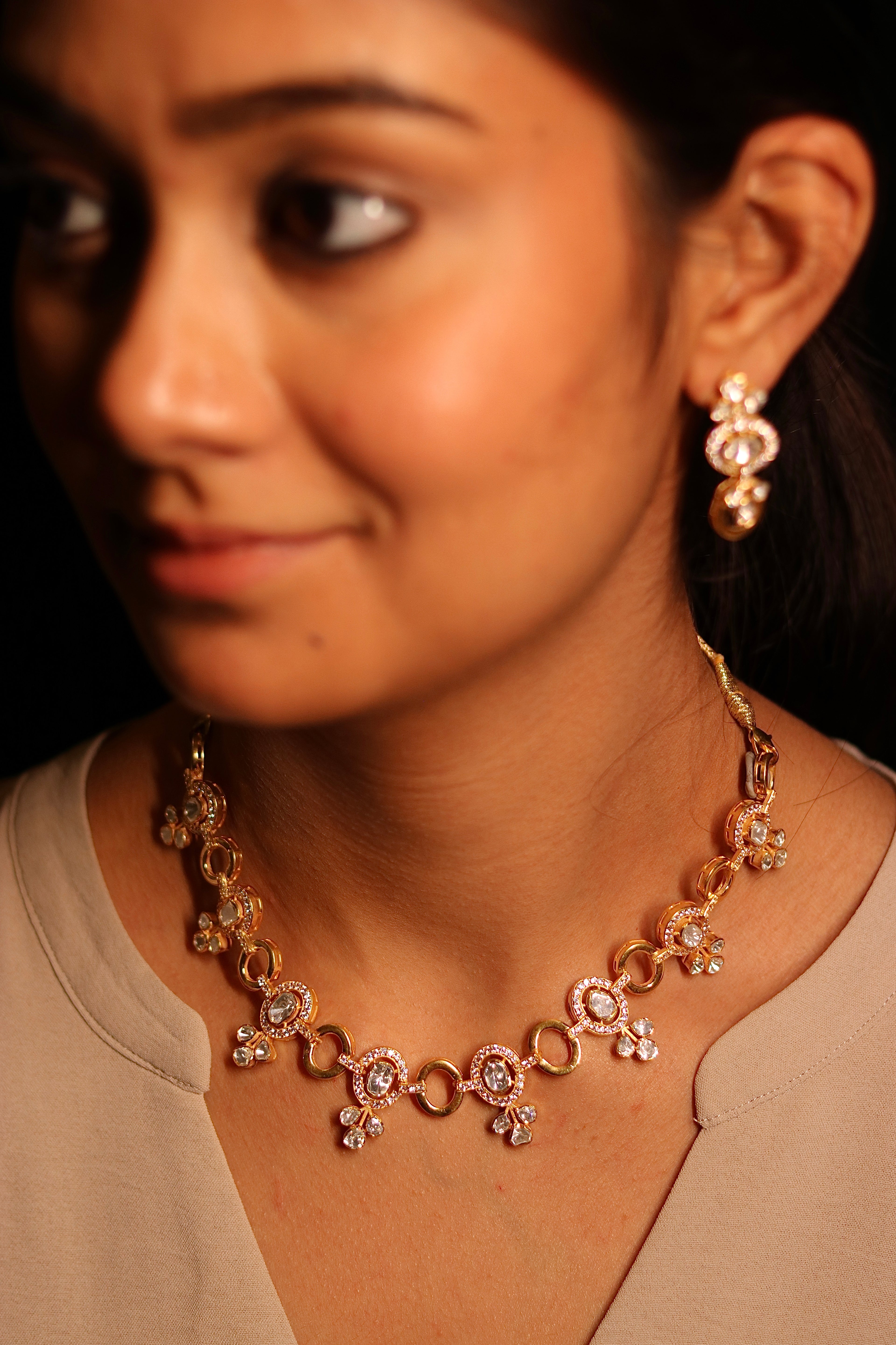 Gol Phool Polki Necklace Set ✦ Everyday Elegance Handcrafted in Jodhpur