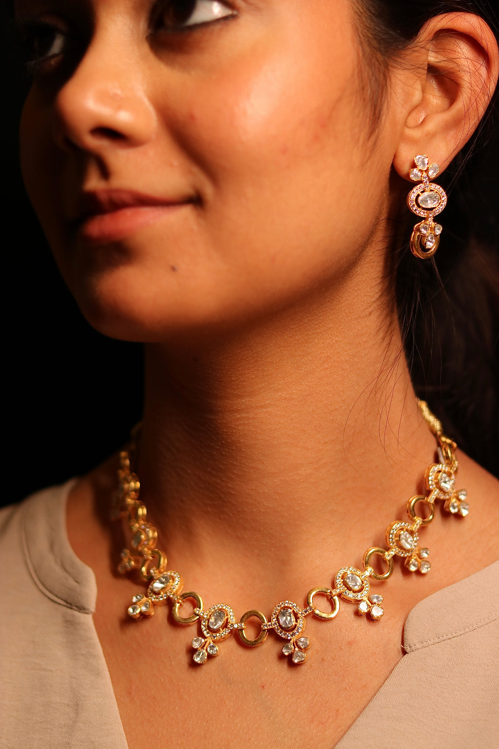 Gol Phool Polki Necklace Set ✦ Everyday Elegance Handcrafted in Jodhpur