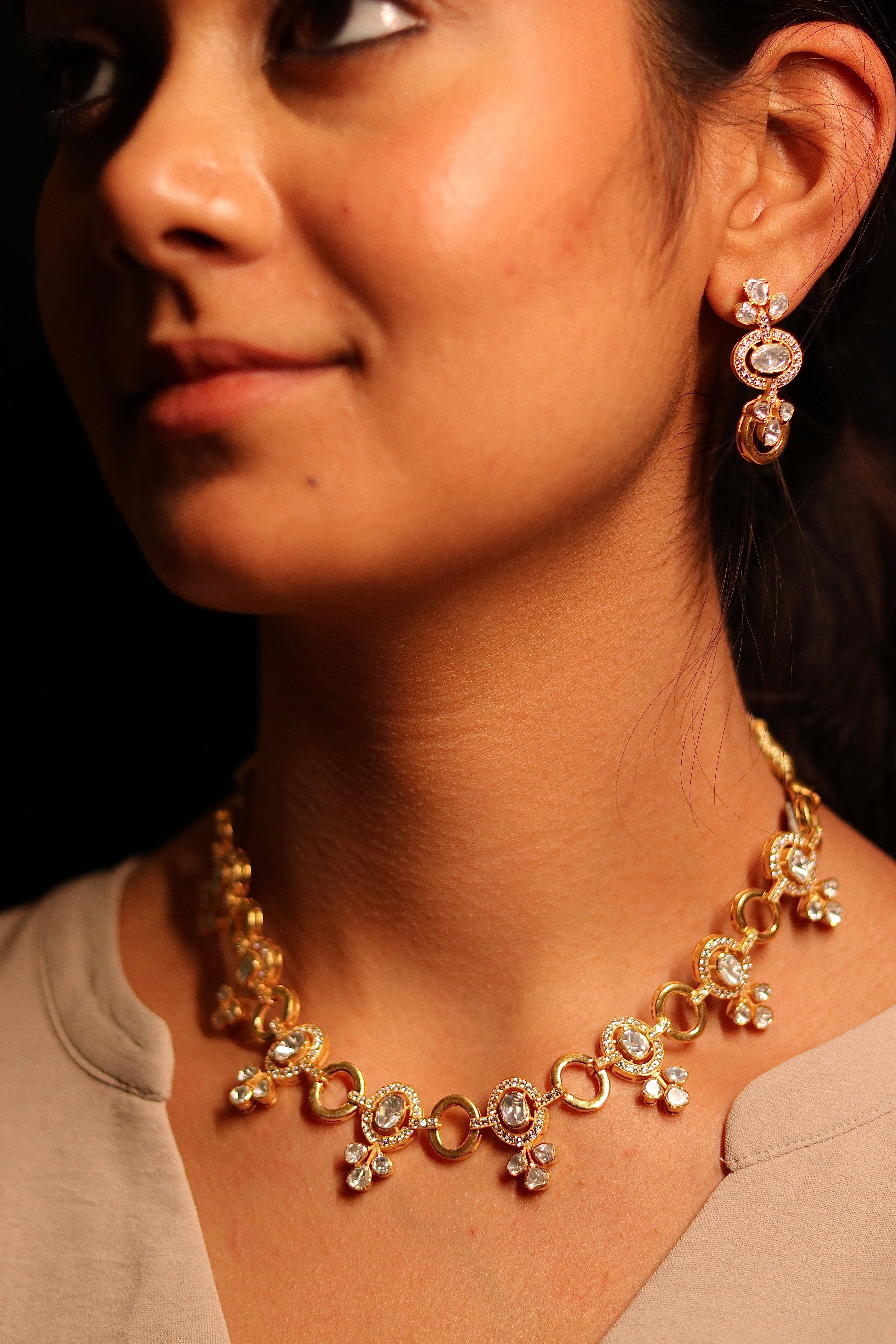 Gol Phool Polki Necklace Set ✦ Everyday Elegance Handcrafted in Jodhpur